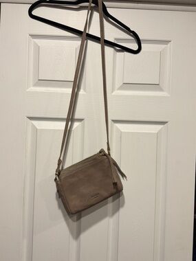 Margot New York Taupe Crossbody Leather Bag